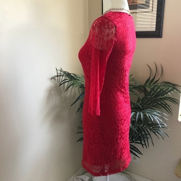 Mac + jac Stretch Red Lace Dress - Picture 6 of 6